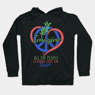 'Imagine All The People' Cool Hippie Peace Retro Gift Hoodie